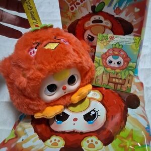 Baby Three Fruit Animal Party Plush Pend, Confirmed Strawberry Chick W Boba 👀